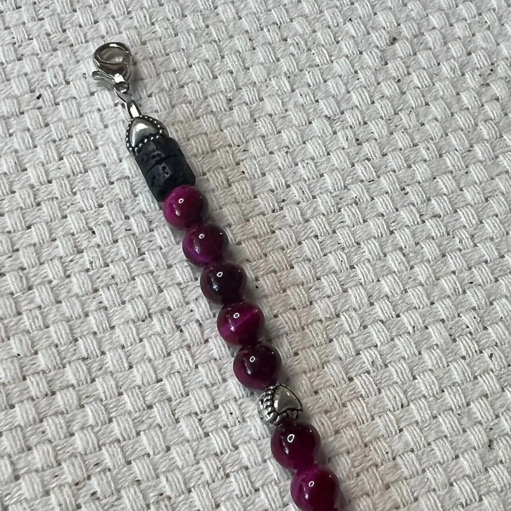 Bracelet Set (3) Cats  Eye Beads- Handmade‎